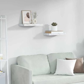 vidaXL Prateleira de Parede 2 pcs Mármore Branco 40 x 23,5 x 4 cm