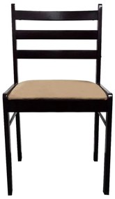 Cadeiras de jantar 4 pcs seringueira maciça e veludo castanho
