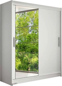 Roupeiro Closico 112, Branco, 200x150x58cm, 125 kg, Portas para roupeiro: Deslizante, Número de prateleiras: 5, Número de prateleiras: 5