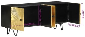 Móvel de TV 110x30x45 cm madeira de mangueira maciça