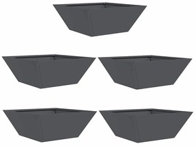 Jardineiras de bowl 5 pcs antracite 40x40x15 cm em aço