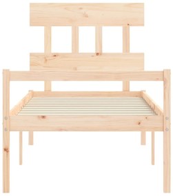 Cama para idosos com cabeceira 90x200 cm madeira maciça