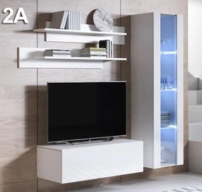 Conjunto de Móveis de Sala Moimenta – 1,6 m – Modular em Branco com Mó