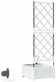 Jardineiras de Jardim 1 pc Branco 40 x 40 x 126 cm Plástico