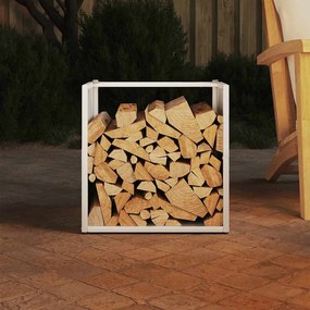 Suporte para lenha 40x40x40 cm aço laminado a frio branco