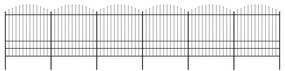 Cerca de jardim com topo em lanças (1,75-2)x10,2 m aço preto