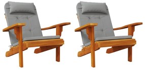 Almofadões p/ cadeira adirondack 2 pcs tecido oxford cinzento