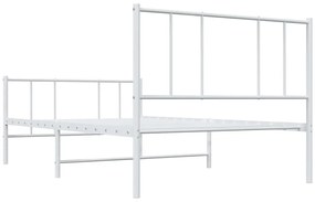 Estrutura de cama com cabeceira e pés 100x200 cm metal branco