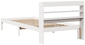 Cama sem colchão 90x200 cm madeira de pinho maciça branco