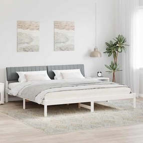vidaXL Estrutura da cama Branco e cinza claro 160 x 200 cm