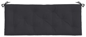 Almofadões banco jardim 2 pcs 120x50x7cm tecido oxford preto