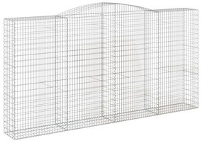 Cestos gabião arqueados 4pcs 400x50x200/220cm ferro galvanizado