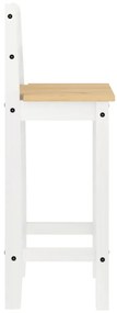 3 pcs conjunto de bar pinho maciço branco
