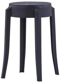 Bancos empilháveis 4 pcs plástico preto