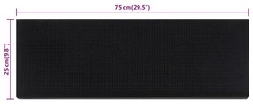 Tapetes para degraus de escada 10 pcs 25x75 cm borracha