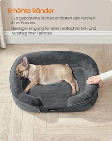 Cama para cães de tamanho médio 76 x 51 x 18 cm cinza ardósia