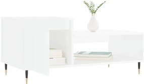 Mesa de centro 100x50x45 cm derivados madeira branco brilhante