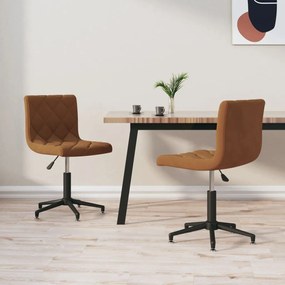 vidaXL Cadeiras de jantar giratórias 2 pcs veludo castanho