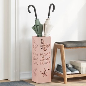 vidaXL Suporte para Guarda-chuva Rosa Metal Padrão Inserções Decorativas