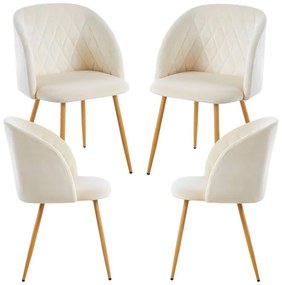 Pack 4 Cadeiras Velt Veludo - Beige