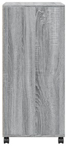 Móvel c/ rodas 55x40x91 cm derivados de madeira cinzento sonoma