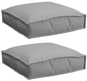 Almofadas de Palete para Assento 2 pcs Cinza 40x40x8 cm Tecido Oxford