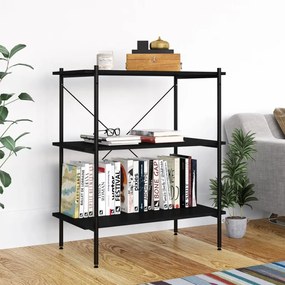vidaXL Unidade com 3 prateleiras 80x40x92 cm preto