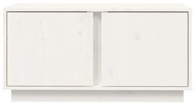 Móvel de TV 80x35x40,5 cm madeira de pinho maciça branco