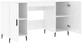 Secretária 140x50x75 cm derivados de madeira branco brilhante