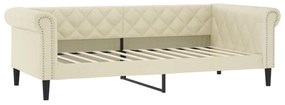 Sofá-cama c/ gavetão e gavetas 90x200 cm couro artif. cor creme