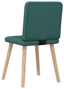 Cadeiras de jantar 6 pcs tecido verde-escuro