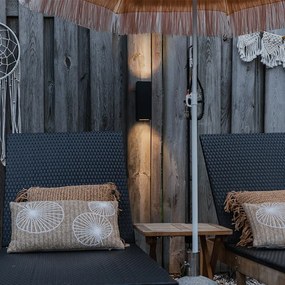 Candeeiro de parede moderno preto 2 luzes GU10 AR70 IP54 - Baleno