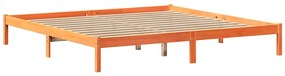 Cama sem colchão 200x200 cm pinho maciço castanho-mel