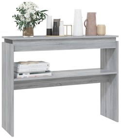Mesa consola 102x30x80 cm derivados de madeira cinzento sonoma