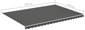 Tecido de substituição para toldo 5x3,5 m antracite