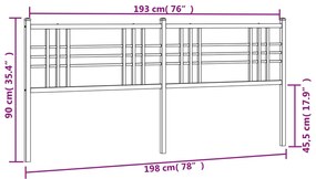 Cabeceira de cama 193 cm metal preto