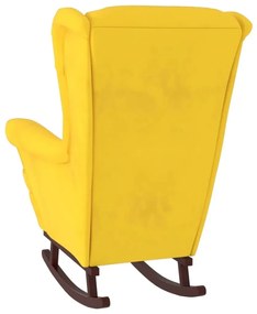 Cadeira de baloiço c/ pernas de metal e banco veludo amarelo