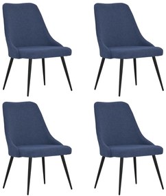 vidaXL Cadeiras de jantar 4 pcs tecido azul