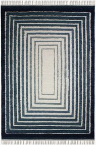 Tapete de lã bouclé artesanal de tecelagem plana Frame