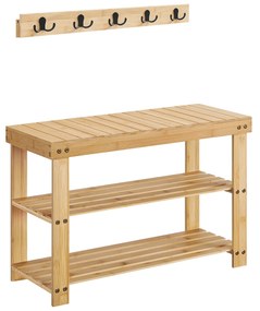 Aparador com cabide e banco para hall de entrada | SONGMICS | 70 x 28.7 x 52.3 cm | LCR004N01.