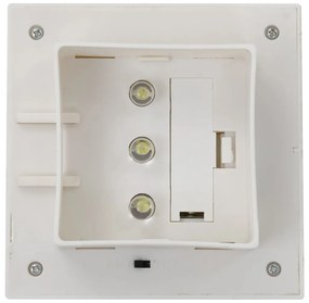 Candeeiro de exterior solar LED 6 pcs branco quadrado 12 cm