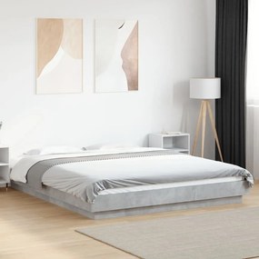 Estrutura de cama 150x200 cm derivados de madeira cinza cimento