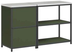 Conjunto de Armazenamento de Cozinha 2 pcs Verde Oliva
