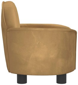 Cama para cães 66x40x45 cm veludo castanho