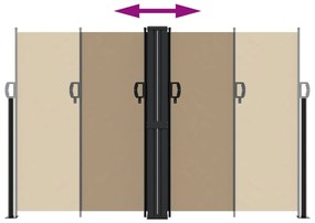 Toldo lateral retrátil 160x1000 cm cinzento-acastanhado