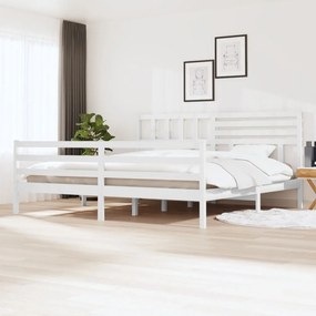 Estrutura de cama 200x200 cm madeira maciça branco