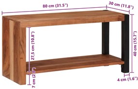 Estante 80 x 30 x 110 cm Madeira Sólida de Acácia
