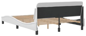Estrutura cama c/ cabeceira 140x190 cm couro artificial preto