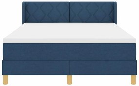 Cama Box Azul com Colchão - 160 x 200 cm - Tecido