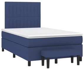 Cama com molas/colchão 120x200 cm tecido azul